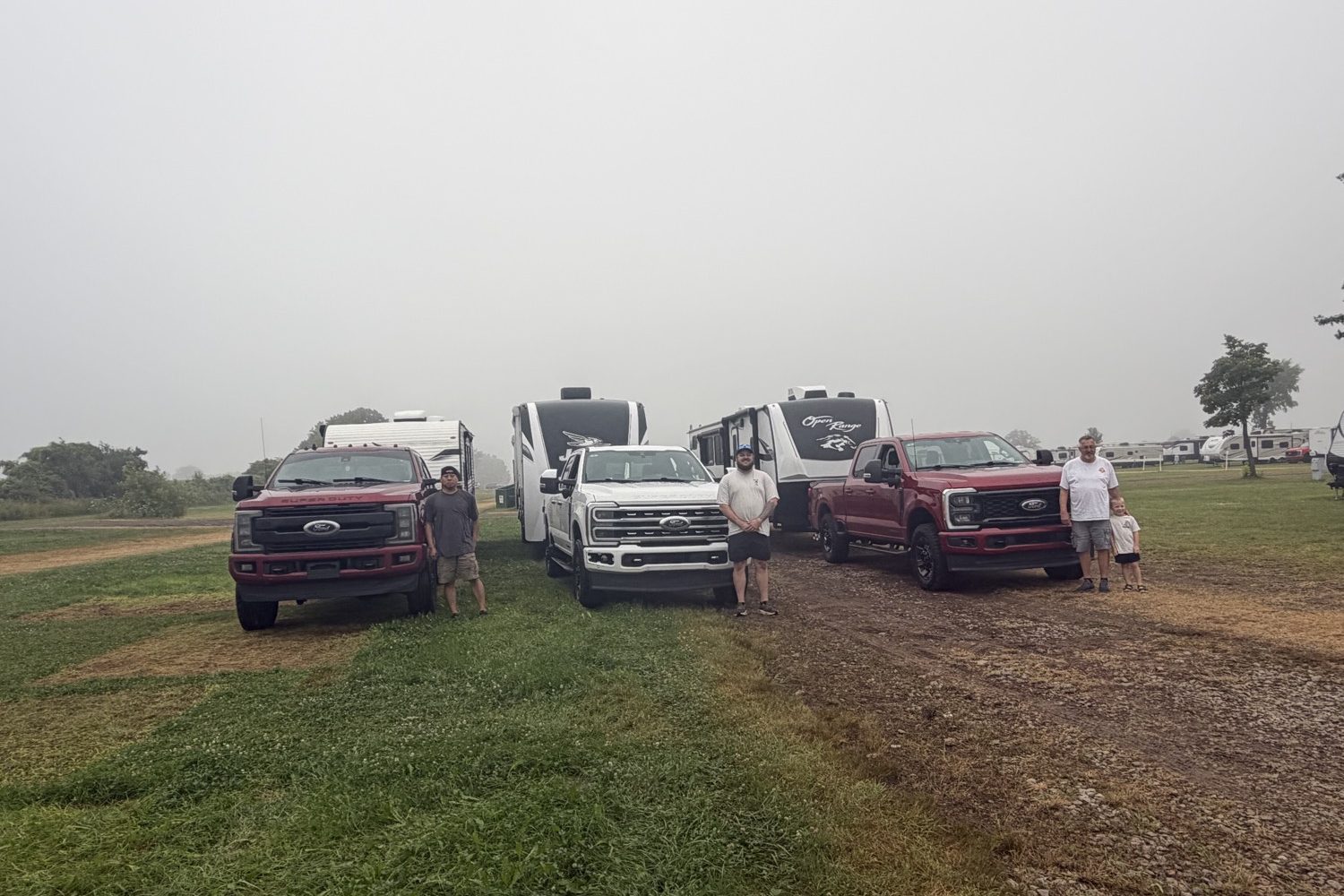 Sweet Shipping trucks and crew with campers